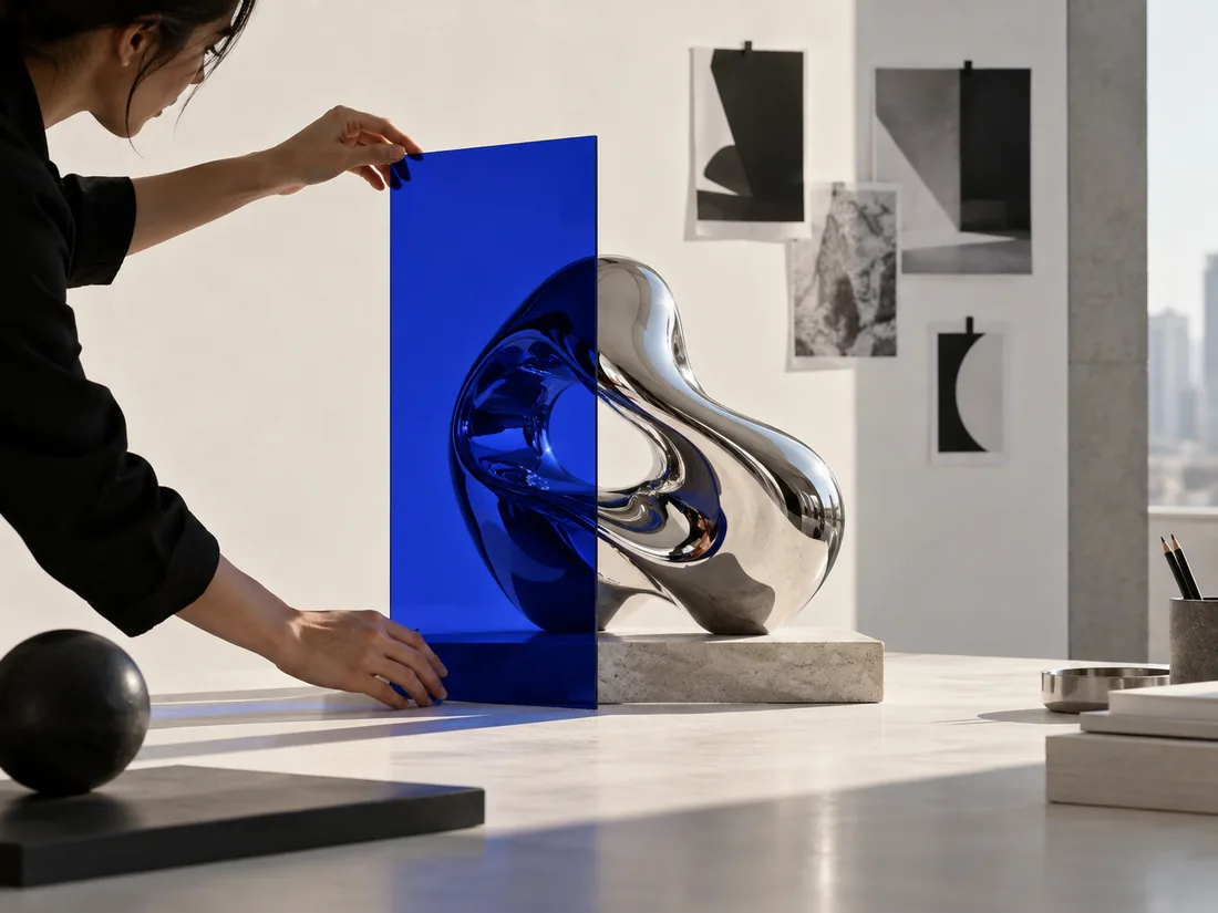 Conceptual studio image of a polished form being carefully art-directed.